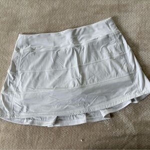 Lululemon White Pace Rival Tennis Skirt